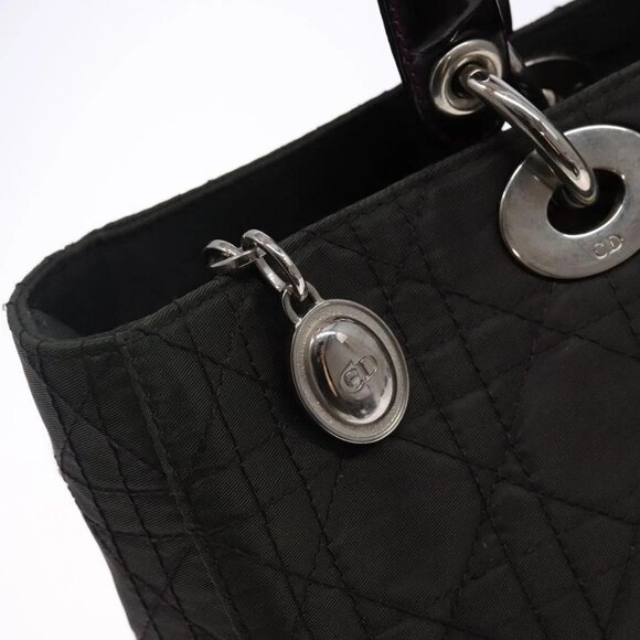 Christian Dior Canage Hand Bag Nylon Khaki Purple Silver Auth bs29344 - Picture 11 of 16